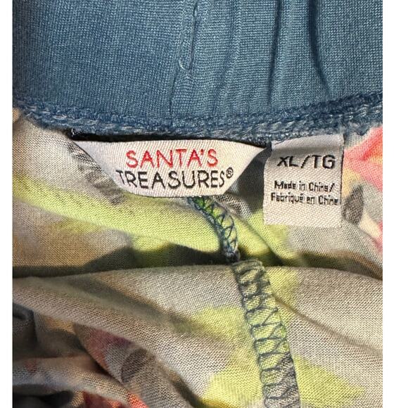 Santa’s Treasures · XL · Jogger Pajama Pants · Tropical Flamingo · Blue - Picture 5 of 6